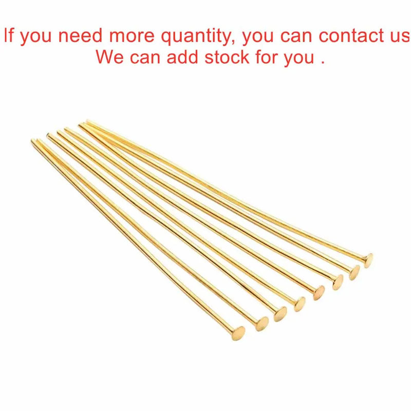 100-200pcs/bag 20 25 30 40 50 60 mm Flat Head Pins Gold/Copper/Rhodium Headpins For Jewelry Findings Making DIY Supplies