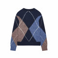 Women Fashion Argyle Sweater Women Female Lazy Style Pullover Female Spring Casual Long Sleeve Diamond Pattern Knit Sweater