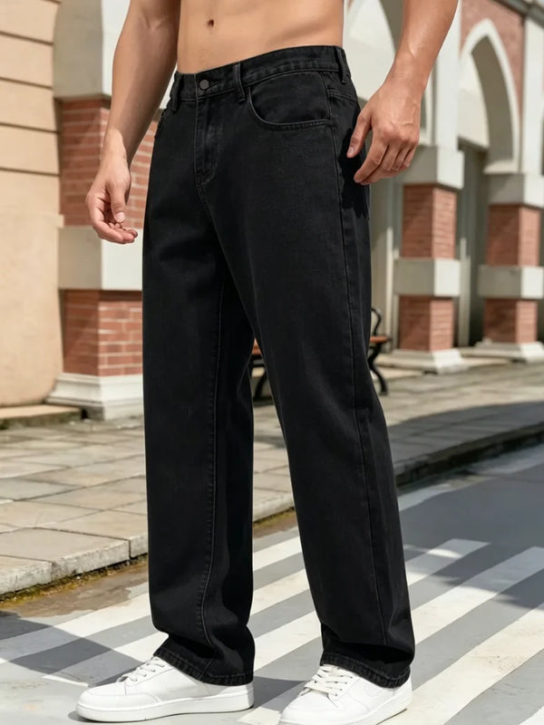 Men'S Casual Straight-Leg Jeans, Y2K Street Style Loose | SAMAG