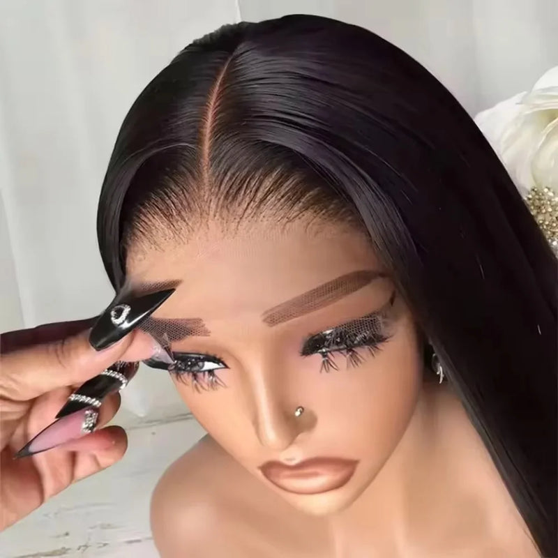 16 42 Inch 13x6 13X4 HD Transparent Straight Lace Frontal Wigs 5x5 Glueless Wear and Go Brazilian Human Hair Wig 250 Density for Women