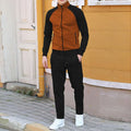 Europe and the United States new spring and autumn men's leisure waffle lattice color long - sleeved stand collar | SAMAG