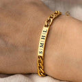 Stainless Steel Personalized Name Bracelets and Bangles for Man Woman Custom Nameplate Date DIY Jewelry - Visuel 5 | SAMAG