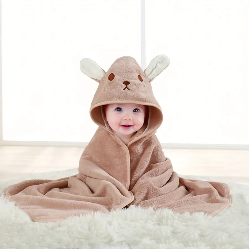 Multifunctional Baby Bath Towel with Animal Design, Baby Bath Towel, Animal-Shaped Baby Blanket, Absorbent, Quick-Drying, Soft and Skin-Friendly, Suitable for Bathing and Swimming for Children Aged 0-3, Baby Holiday Gift