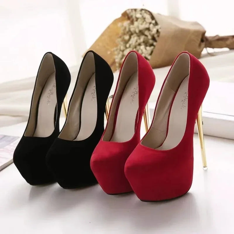**Fashionable New Round Toe Comfortable Slim Heeled Women's Shoes Summer Sexy and Elegant Super High Heels Party High Heels