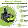 12Ah For RYOBI 18V Battery P108 18V One+ Plus Battery 18 Volt Lithium-Ion Power Tools P104 P107 RB18L50 RB18L20 P108