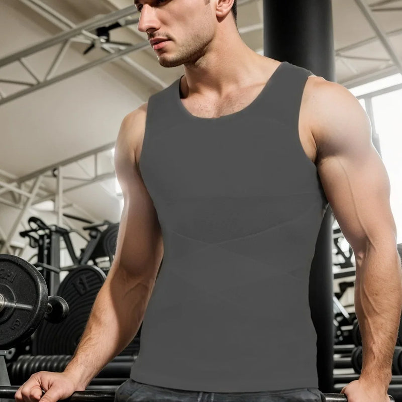 Men Compression Shirts for Men Shapewear Chest Abdomen Control Body Shaper Slimming Undershirt Workout Vest Tank Top