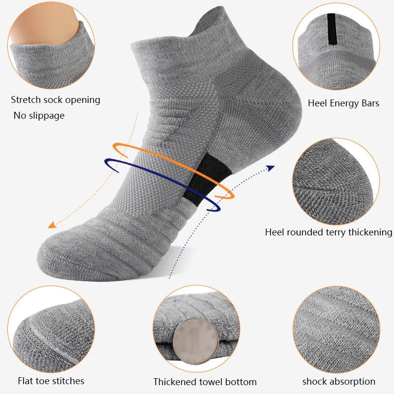 3 Pairs Anti-slip Soccer Socks Men Mid Tube Cotton Short | SAMAG