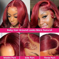 99J Burgundy Lace Front Wig Human Hair 13X6 HD Transparent Straight Lace Frontal Wigs for Women Pre Plucked 200% Density Pre Plucked Invisible Pre Cut Lace Brazilian Virgin Hair
