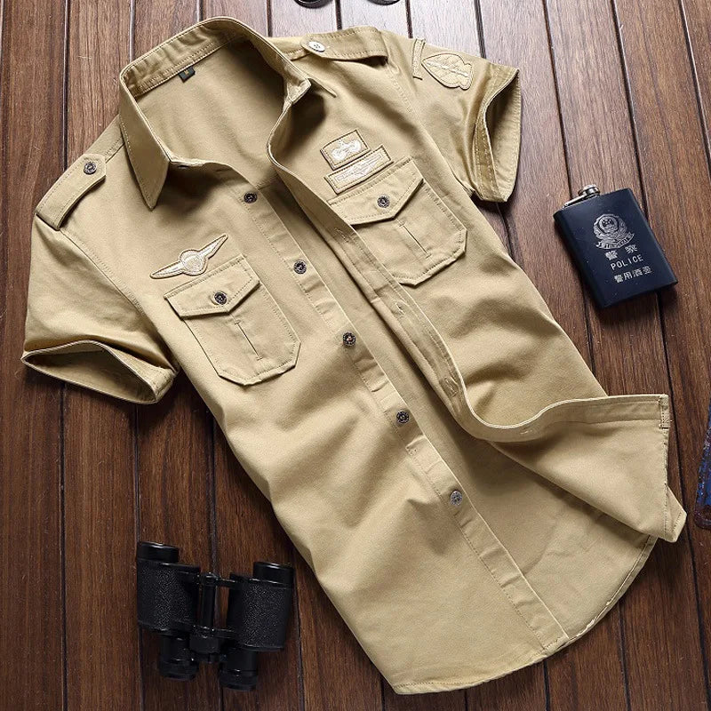 Men's Spring Cotton Casual Shirt Military Tooling | SAMAG