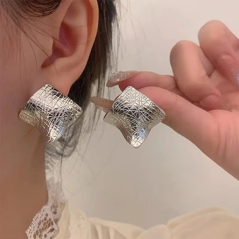 VENTFILLE 925 Sterling Silver CZ Star Moon Asymmetric Hoop Earrings for Women Girls Gold Silver Color Party Jewelry Gifts