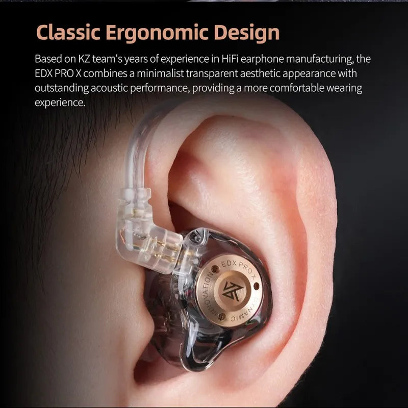 KZ EDX PRO X Wired Earphones HIFI Stereo Bass Music Headphones In Ear Monitor Sport Earbuds Noise Cancelling Headset PK ZSN PRO