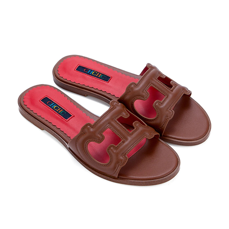 CH Women's Solid Color Slippers for Outings, Exquisite and Fashionable Brand, Versatile Casual Women's Flat Shoes