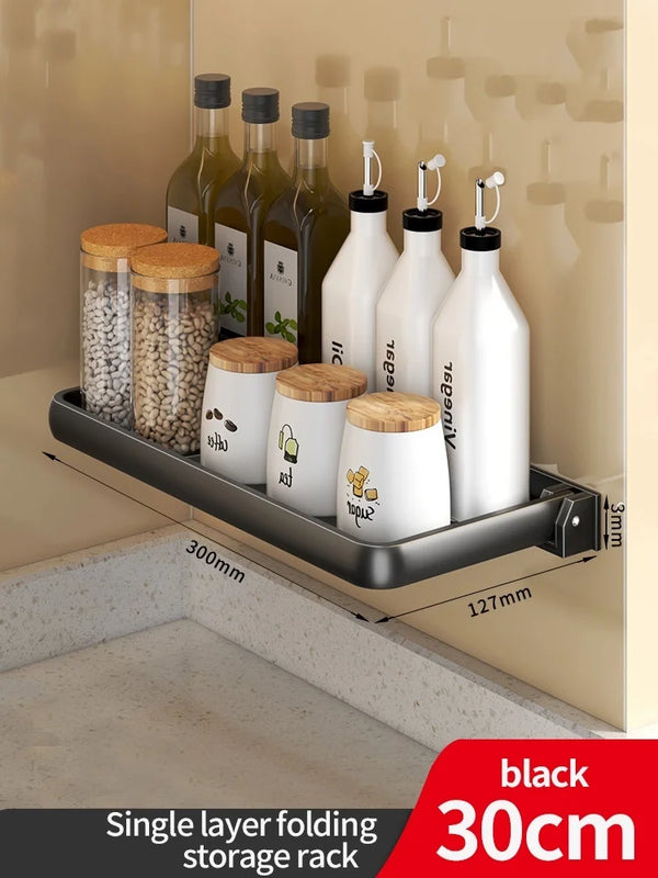 Foldable kitchen Storage Rack Fridge Organizer Storage Tray Clear Food Storage Organizer Spice Rack kitchen Organizer
