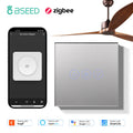 BSEED Zigbee Fans Switches Smart Wall Touch  Speed Control Switch With EU Socket Support Tuya Smart Life Alexa Voice Control