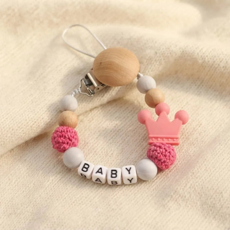 Custom Name Bunny Pacifier Clip Blue Silicone Teething Bead Chain BPA Free Handmade Dummy Holder Safe Baby Boy Shower Gift