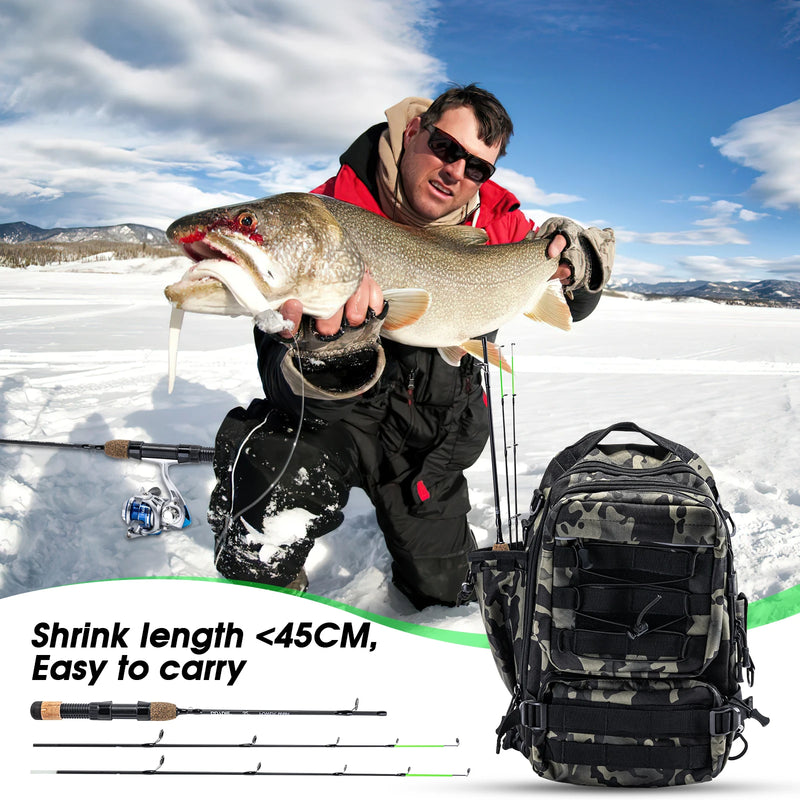 Goture Winter Ice Fishing Rods 32‘’ 2 tips Spinning Rod M/MH Power Cork Handle Ice pole Ultra-light Carp Fishing