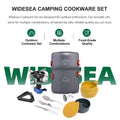 Widesea Camping Cookware Set Easy to Carry Multi Combinations Portable Outdoor Cooking Kit with Stove Cutlery for Hiking Picnic