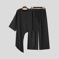 INCERUN Men's Sets Solid Color Loose Long Sleeve Irregular T Shirt Pants Two Piece Streetwear Casual - View 8 | SAMAG