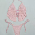 S - XL Wrinkled Bikini Halter Tankini Female Swimsuit | SAMAG