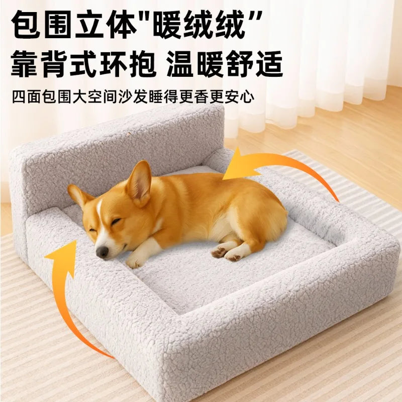 Orthopedic Luxury Dog Bed with Sides-Dog Sofa Bed for Medium Dogs Supportive Foam Pet Couch with Removable Cover Outdoor Use