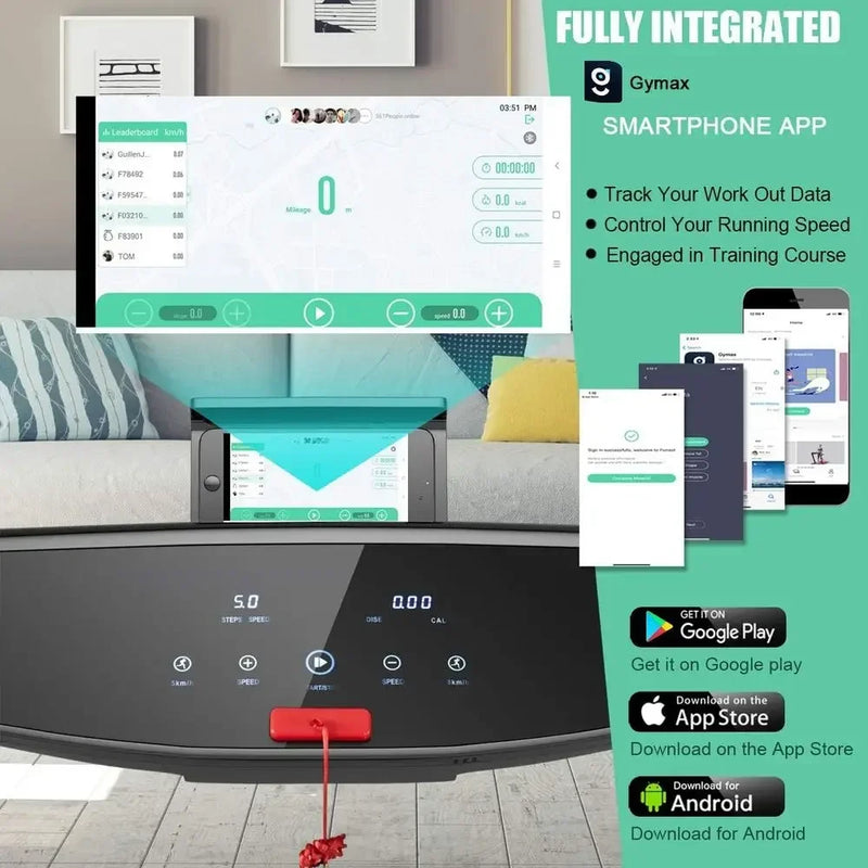 Bluetooth - Enabled 3.0HP Treadmill with HD Touchscreen - View 4 | SAMAG