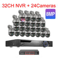 Techage 36CH 5MP 8MP POE PTZ Camera System Smart Ai Human Detected Two-way Audio Color Night 4K H.26S Security Surveillance Kit