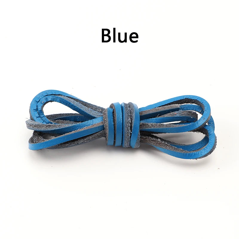 1 Pair Retro round Leather Rope Shoelaces Durable Flat Combination Sports Training Shoe Laces for Footwear