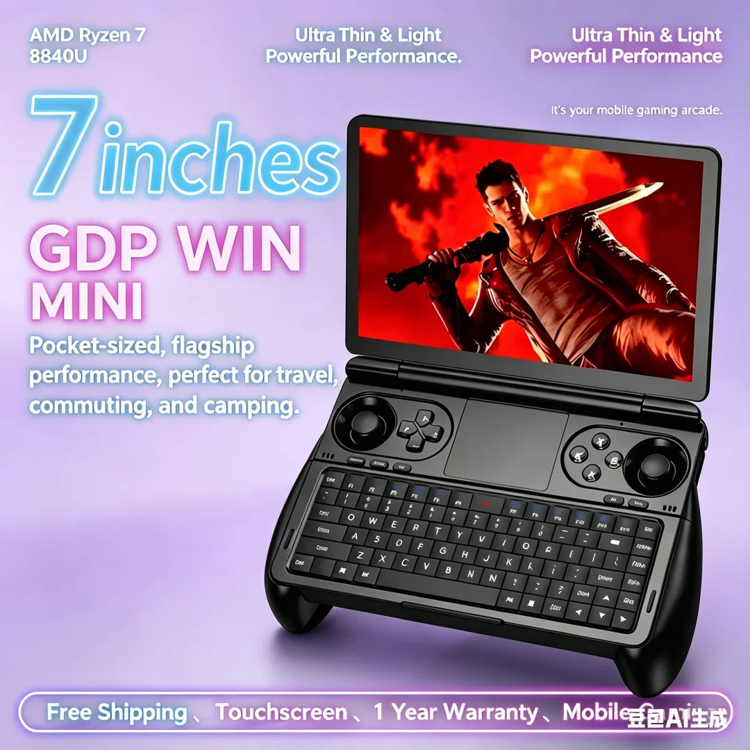Fierce Warrior GPD WIN Mini AMD AI 9 HX 370 7 Inch Handheld GamePad Tablet 32GB RAM 2TB PCIE4.0 Pocket Mini Laptop Game Player