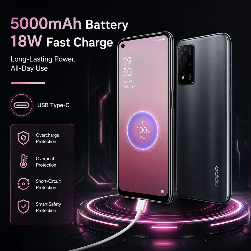 2026 new OPPO A93s 5G Smartphone 8GB 256GB Dimensity 700, 6.5" FHD+ 90Hz Display, 48MP Triple Camera, 5000mAh Battery