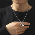 EUEAVAN Star of David Pendant Necklace Women Men Stainless Steel Gold Silver Black Color Classic Six-pointed Star Jewish Jewelry