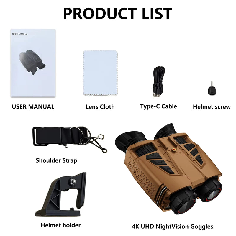 ZIYOUHU NVC800 Infrared 16X Digital Zoom 4K Night Vision Binoculars WIFI Head-Mounted IR Night Vision Goggles 800m with Altitude