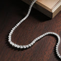 KNOBSPIN 3 Claw D VVS1 Moissanite Tennis Necklace s925 Sterling Silver 18k White Gold GRA Certified - Visuel 2 | SAMAG