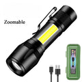 High Power Rechargeable LED Tactical Flashlight  Aluminum Alloy Telescopic Zoom Torch Lamp for Outdoor Camping Fishing