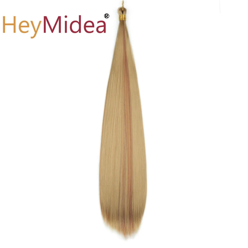 22-28Inch Straight Pony Hair Bundles Crochet Braids Hair Silky Colorful Synthetic Braiding Hair Ombre Synthetic Hair For Women