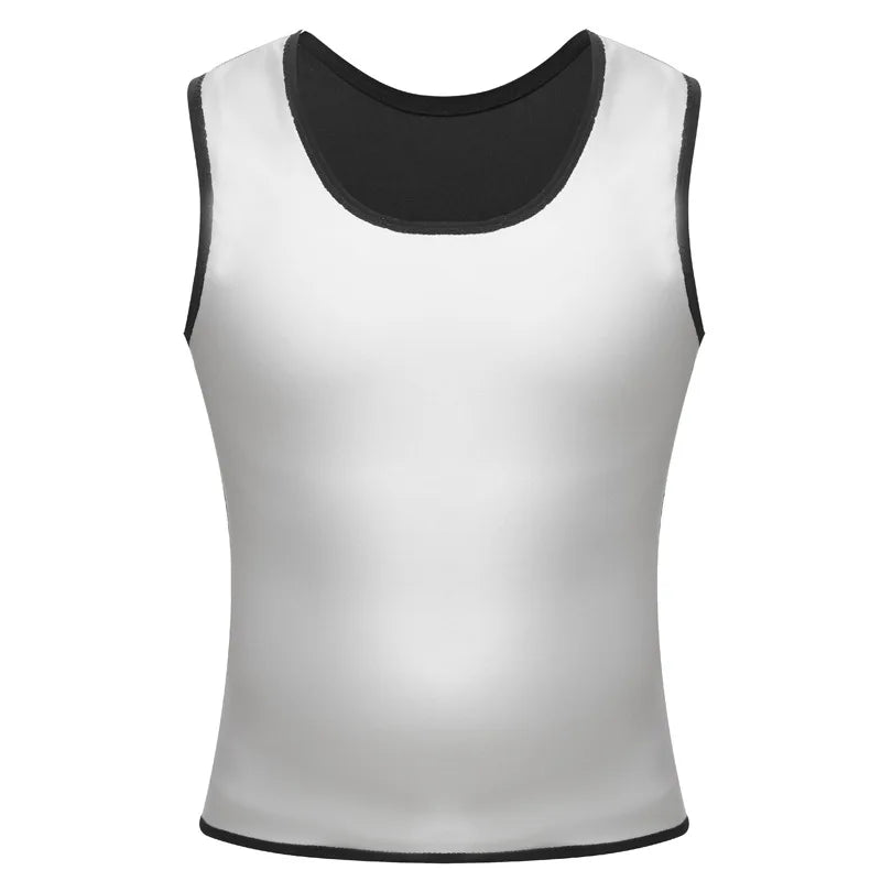 1pcs Men's Shapewear Coated Silver Vest Exercise slimming corset Compression Sweat Reducing Fat Sauna Tops Men Waist Trainer