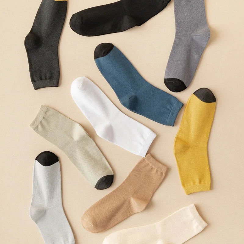 10 Pairs of 100% Cotton Socks, Men's Four Season Striped | SAMAG