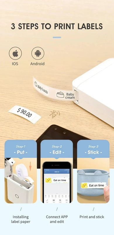 Niimbot D110 Portable Mini Printer Thermal Adhesive Sticker Label Printer Inkless Pocket Label Maker UV Printer For Mobile Label