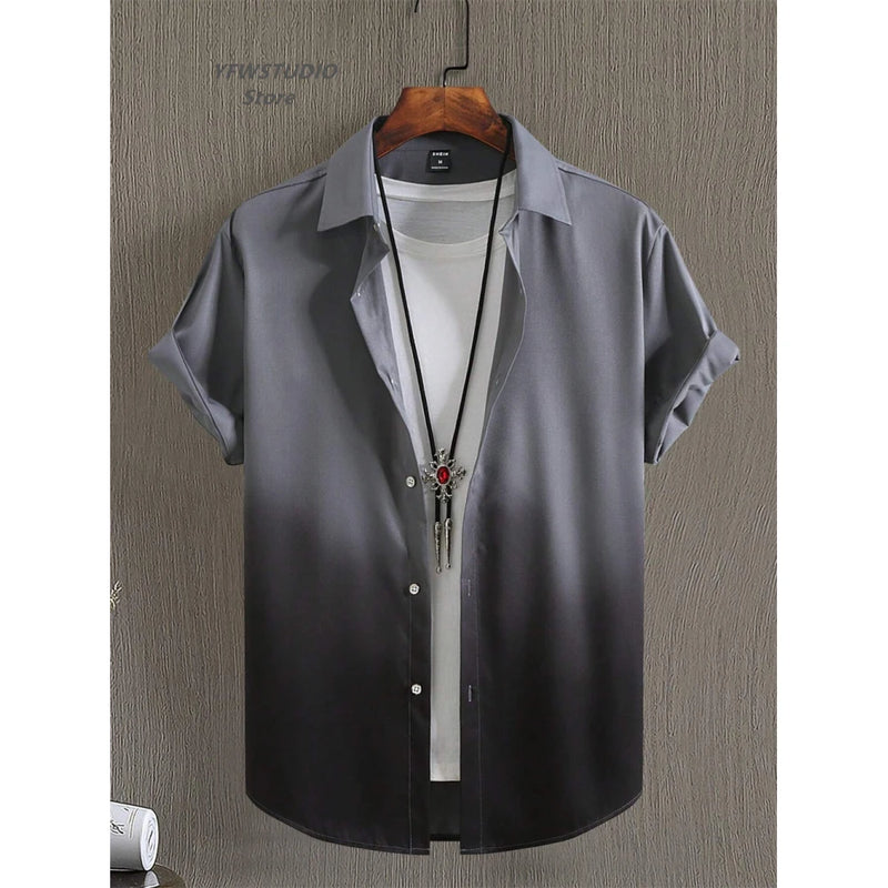 Men's Shirt Gradient Design Graphic 3D Print Summer | SAMAG