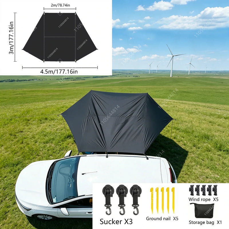 Car Side Awning Butterfly Tarp with Silver Coating | SAMAG