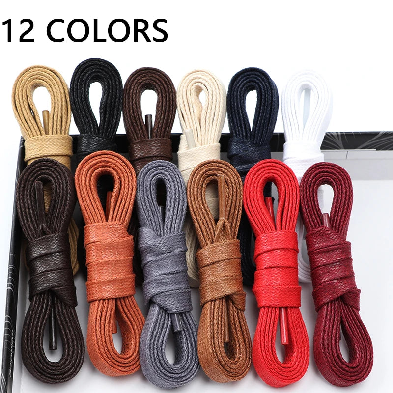 1Pair Waxed Cotton Shoelaces Waterproof Leather Shoelace Sneakers Boots Flat Laces for Shoes Accessories 70/90/120/150cm