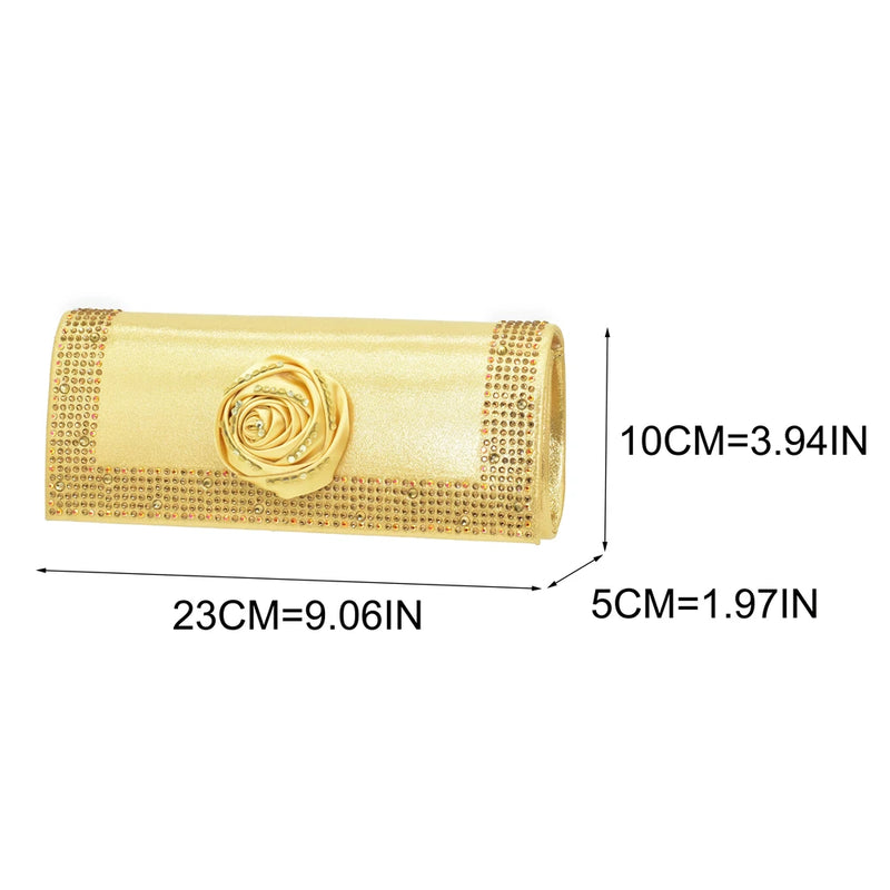 New Fashion Rhinestone Women Shoes and Bags To Match Set Nigeria Party Women's Pumps with Handmade Flowers Bag and Shoe Set