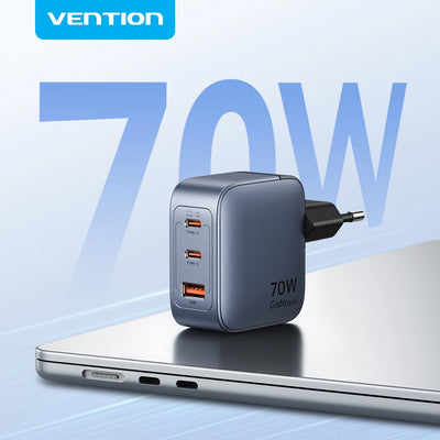 Vention 70W GaN Charger Quick Charge 3.0 USB C for iPhone | SAMAG