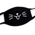 Black Cotton Mask Unisex Winter Warm Thickening Half Face Mouth Mask Cotton Cartoon Pattern Anti-Dust Anti-Respirator Mask