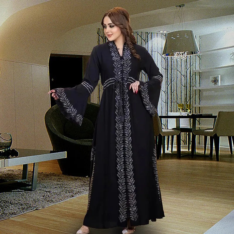 Summer Women's Clothing Open Abaya Bell Sleeves Long | SAMAG