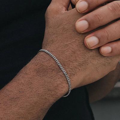 Hip Hop Stainless Steel Cuban Chain Bracelet For Women 3 5 7 mm Simple Men Gold Color Jewelry | SAMAG