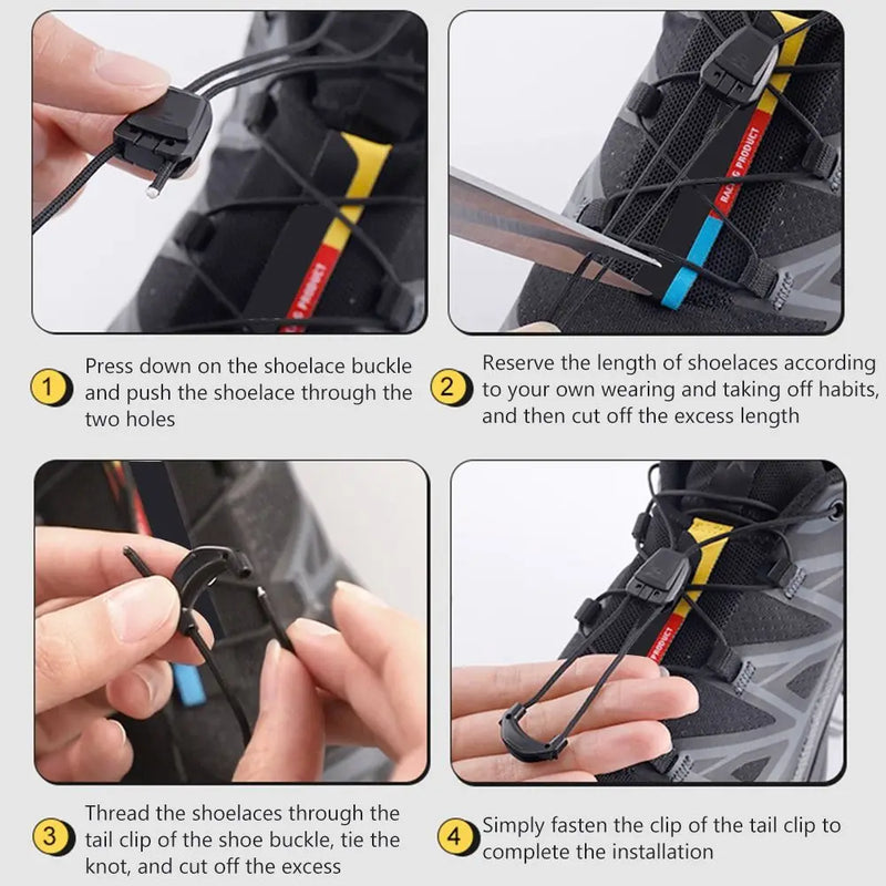 1Pair Fashion Without Ties Quick Lace Kit Round Tennis Creative Lazy Shoe Laces No Tie Shoelaces for Salomon Shoe Accessories