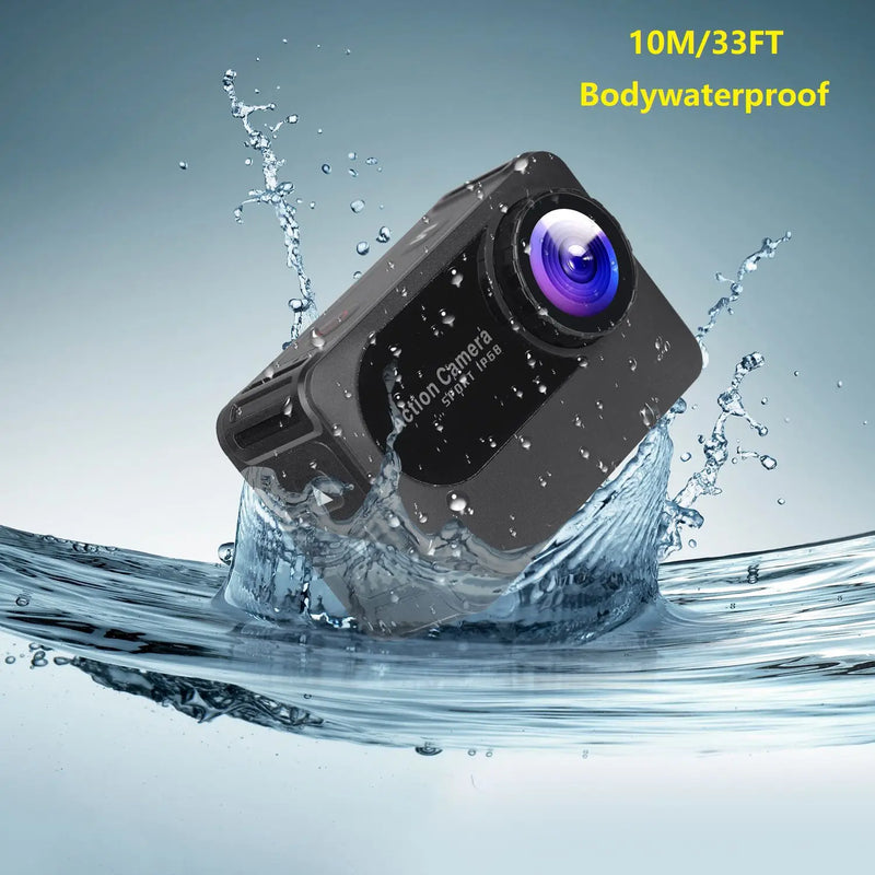 New 4K Ultra HD WiFi Action Camera 2.0 Inch Screen 1080P 10M 150D Underwater Body Waterproof Camera Helmet Video Recording
