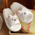 Women Thick Soft-Soled Slippers Platform Cute Animals Design Summer Indoor Non-Slip Bathroom Couples Comfortable Casual Home New