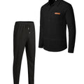Men's New Style Waffle Plain Color Collar Button - Down Pockets Long - Sleeved Pants Casual Jacket Set - View 10 | SAMAG