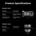 TELESIN Master Portrait Photography Kit for IPhone17 Pro / 17 Pro Max 105mm 200mm Telephoto Lens Camera Grip